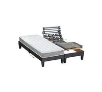 Lit Electrique Matelas Mousse Accueil Memoire De Forme + Sommier Electrique 2x90x200