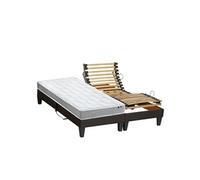 Lit Electrique Matelas Mousse Accueil Memoire De Forme + Sommier Electrique 2x90x200