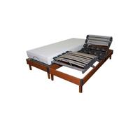 Lit Electrique Matelas Mousse Accueil Memoire De Forme + Sommier Electrique 2x90x200
