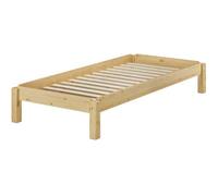Lit empilable en pin massif naturel 80x200, lit simple avec sommier 60.48-08