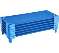 Lit empilable pour enfants Lit à dormir bleu - Set de 6 pièces - Dimensions 130x57x15cm - Lit confortable pour enfants
