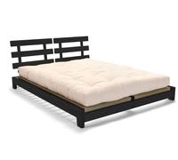 Lit en bois 140x200 - Aisha Classic Black Tatami - Pascall