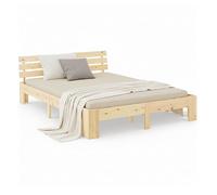 Homestyle4u Lit Double 160x200 avec sommier à Lattes Cadre de lit en Bois de pin Massif