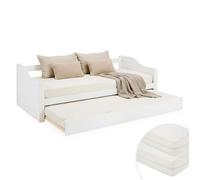 Lit gigogne 90x200 2 matelas bois blanc