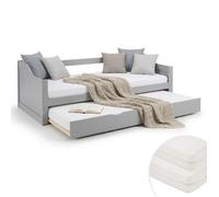 Lit gigogne 90x200 2 matelas bois gris