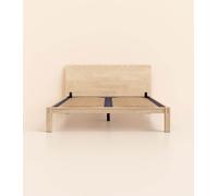 Lit en bois clair 180x200 cm - Avec tête de lit - Bois de bouleau massif éco-responsable -- Haut de gamme - Durable et robuste - Tediber