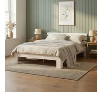 Lit en Bois Double Futon 120x200 cm Cadre de Sommier à Lattes Massif Homestyle4u