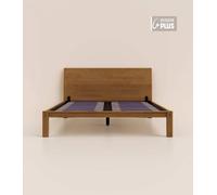 Lit en bois foncé 180x200 cm Plus - Avec tête de lit - Bois de bouleau massif éco-responsable -- Haut de gamme - Durable et robuste - Tediber