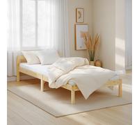 Lit en bois massif 90×200 pin naturel lit simple lit junior sommier Homestyle4u