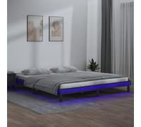 Lit en bois massif avec LED Gris 120x190 cm 4FT Small Double , Lits classiques Design 2024