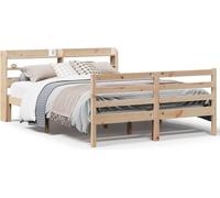 Lit en bois massif de style industriel avec tête de lit 150x200 cm en pin Lit en bois2024 cloris