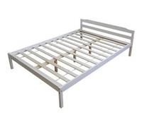 Homestyle4u Lit 140 x 200 cm Bois massif avec sommier à lattes Blanc
