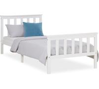 Lit en bois simple Lit enfant 90x200 Jeunesse de lit massif blanc pin cadre