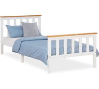 Lit en bois simple Lit enfant 90x200 Jeunesse de lit massif blanc pin cadre