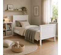 Lit en bois simple Lit enfant 90x200 Jeunesse de lit massif blanc pin cadre