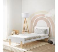 Homestyle4u Lit junior 90 x 200 cm – Bois massif pin blanc – Sommier à lattes