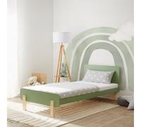 Lit en bois simple Lit enfant 90x200 Lit de jeunesse massif Vert pin Cadre de lit Lit junior Sommier à lattes