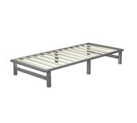 Homestyle4u Lit en palette 90x200 cm Gris