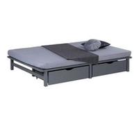 HOMESTYLE4U Lit en palette Gris 140x200 cm