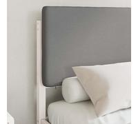 Lit en pin massif avec tête de lit rembourrée, gris clair, 120 x 190 cm | Plateforme sans sommier tapissier, sommier à lattes, housse de tête amovible et lavable, facile à assembler