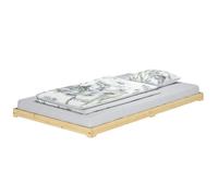 Lit en pin très bas base idéale pour combiner avec futon surface 120x200 cm V-60.47K-12sommier à lattes et matelas incl.