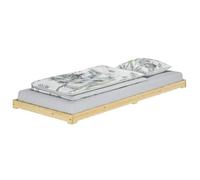 Lit en pin très bas - ERST-HOLZ - V-60.47K-10 - Blanc - Bois massif - 100x200 cm - Contemporain
