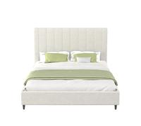Concept Usine Lit en tissu Cambridge 140x190 cm bouclettes Beige