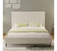 Cambridge lit en tissu bouclettes beige 140x190