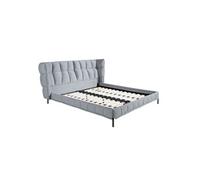 Lit en tissu gris-bleu clair