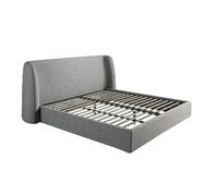 Lit en tissu gris foncé