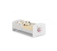 Lit enfant 140x70 cm + sommier + matelas + barrière de sécurité