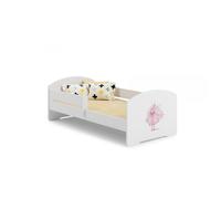 Lit enfant 140x70 cm + sommier + matelas + barrière de sécurité