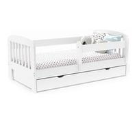 IDMarket - Lit enfant LILIA 80 x 160 cm avec sommier, barrières et 1 tiroir de rangement