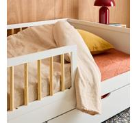 Lit Enfant 90 X 190 Cm Pin Naturel Sommier À Lattes Inclus Vert Et Blanc - Elio Blanc 90X190