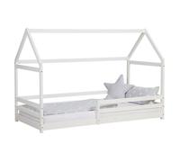 Lit D'Enfant 90x200 cm Lit Cabane Montessori avec Barriere Lit Montessori Bébé Lit Maison