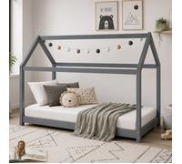 lit d'enfant lit d'enfant maison maison maison de jeu lit en bois lit gris 90 x 200 cm