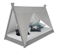 Lit bébé tipi 90x200 jeunes lits gris lit Chambre enfant tissu