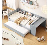Lit enfant 90x200 cm - Lit combiné - Gris