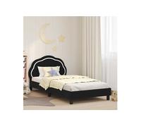 Vidaxl Cadre De Lit Pour Enfants Avec Tête De Lit Noir 90 X 200 Cm