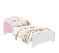 AIYAPLAY Lit Enfant 70 x 140 cm avec Barriere de Securite pour 3-6 Ans Rose | Lit pour Enfant, Sommier à Lattes en Bois, pour Garçons et Filles, Matelas Non Inclus