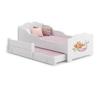 Lit enfant ANNI avec gigogne 160x80 SIRÈNE avec matelas Beige G