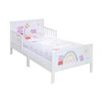 Lit Enfant Avec Barrières De Sécurité Et Linge De Lit Blanc / Peppa Pig 70X140