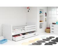 Lit enfant avec espace de rangement avec matelas 80x190 FERGUS - blanc