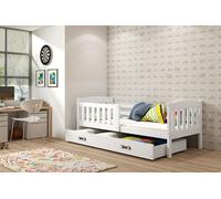 Lit enfant avec espace de rangement et matelas 80x160 BRIGID – blanc