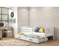 Lit enfant avec lit d’appoint et matelas 80x190 BRIGID – blanc