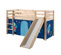 Lit Enfant Avec Toboggan "Pino Astronaute II" 90x200cm Naturel