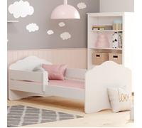 Lit Enfant Bébé pour une fille FALA avec sommier à lattes, avec matelas - 140 x 70 cm - Blanc