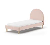Lit Enfant Bouclé "Moon" 90x200cm Rose