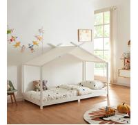 Lit enfant Brome bois de pin 90 x 200 cm blanc