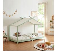 Lit enfant Brome bois de pin 90 x 200 cm vert menthe blanc
